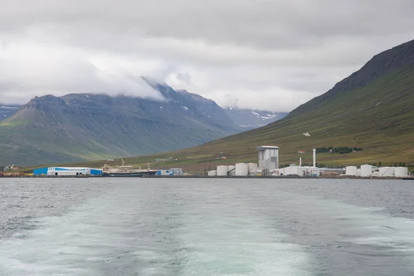 Costa Cidade Neskaupsstadur Nordfjordur Leste Islândia — Fotografia de Stock