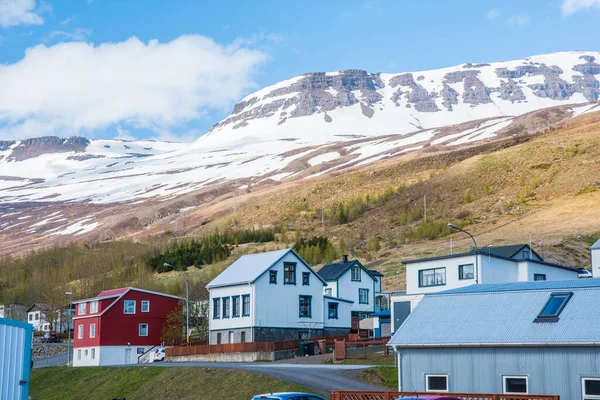 Buildings in town of Eskifjordur in east Iceland
