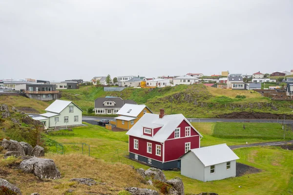 Gebäude Der Stadt Stykkisholmur Auf Der Halbinsel Snaefellsnes Westen Islands — Stockfoto