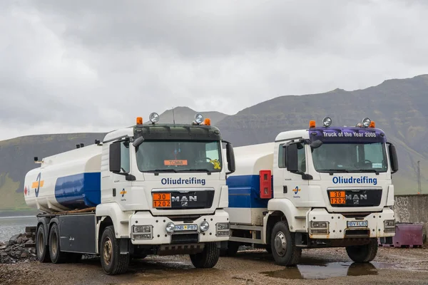 Grundarfjordur Islandia Juni 2020 Truk Tangki Minyak — Stok Foto