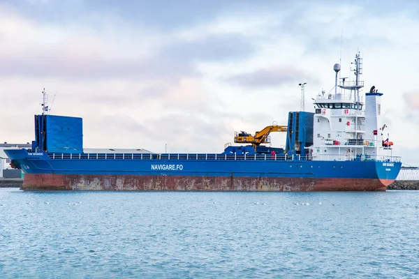 Hofn Hornafirdi Ijsland Maart 2020 Een Vrachtschip Haven Van Hornafjordur — Stockfoto