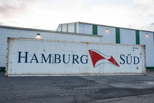 Hofn Hornafirdi Islandia Maret 2020 Kontainer Pendingin Depan Pabrik Ikan — Stok Foto