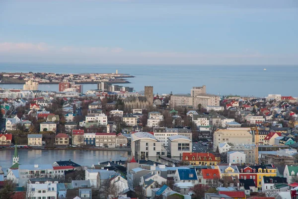 Vue Aérienne Centre Ville Reykjavik Islande — Photo