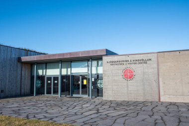 Thingvellir İzlanda - 4 Eylül. 2020: Thingvellir Ulusal Parkı 'nın Ziyaretçi Merkezi