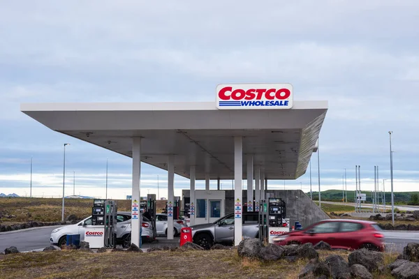 Reykjavik Islandia September 2020 Mobil Pom Bensin Costco — Stok Foto