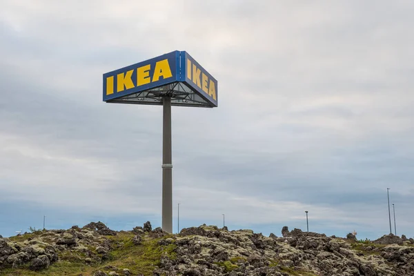 Reykjavik Islandia September 2020 Tanda Toko Ikea Ladang Lava Gardabaer — Stok Foto