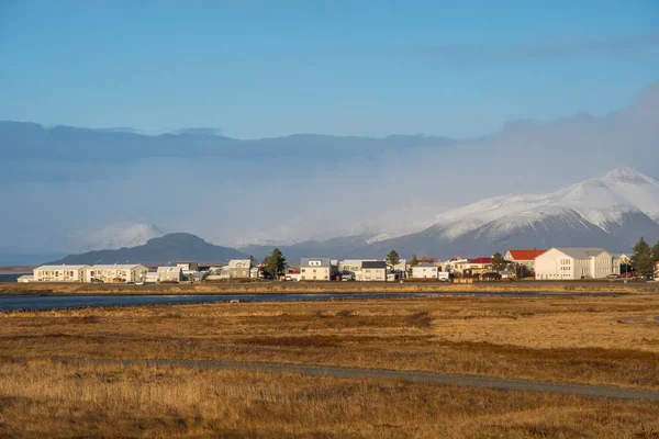 Ville Hornafjordur Dans Sud Islande Par Une Journée Ensoleillée Automne — Photo