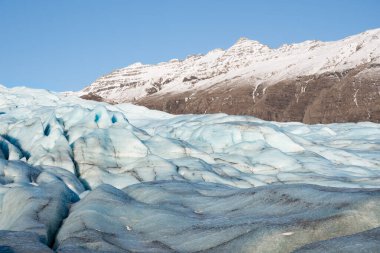 Güney İzlanda 'daki Vatnajokull Ulusal Parkı' ndaki Buzul Flaajokull