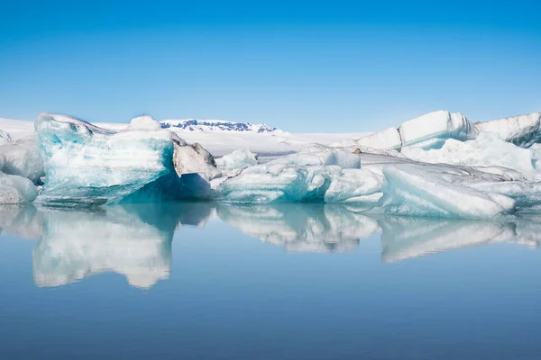 Jokulsarlon Ledovcová Laguna Jižním Islandu Slunečný Jarní Den — Stock fotografie