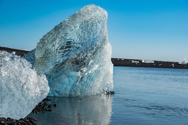 Iceberg Costa Eystri Fellsfjara Muitas Vezes Referido Como Diamond Beach — Fotografia de Stock