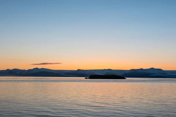 Solnedgång Hornafjordurfjorden Östra Island — Stockfoto