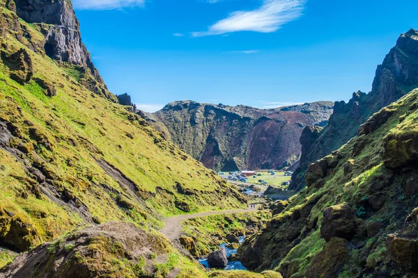 Vackra Klippformationer Thakgil Canyon Södra Island — Stockfoto