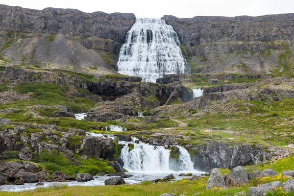 Cascata Dynjandi Arnarfjordur Nei Fiordi Occidentali Dell Islanda — Foto Stock