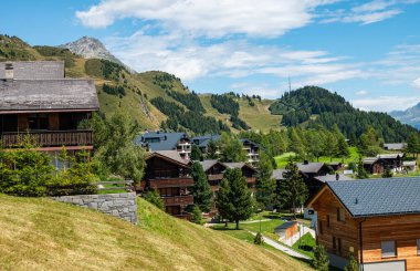 the mountain village of Riederalp in the Swiss alps