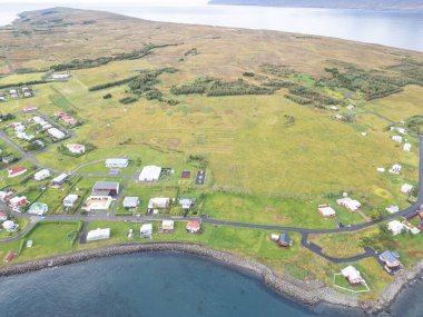 Kuzey İzlanda 'daki Hrisey Adası manzarası