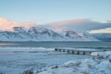 Kuzey İzlanda 'daki Skagafjordur' un güzel manzarası.