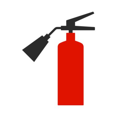 ateş sher simgesi. Ağ için basit yangın söndürücü vektör simgeleri çizimi