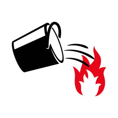 Yangın simge vektör işareti ve beyaz arka plan üzerinde izole sembolü,