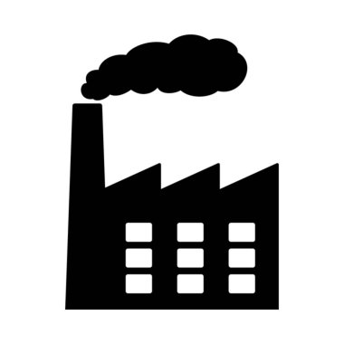 Fabrika simgesi, basit siyah stil