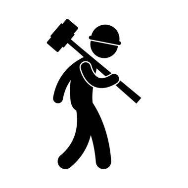 İnşaat işçisi simgesi vektör illüstrasyonu