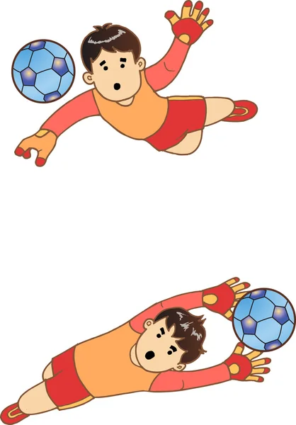 The Boy as The Goalkeeper 2 — Stock Vector