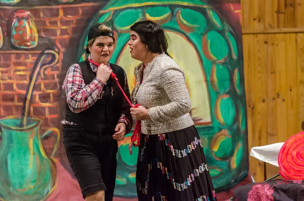 DNIPRO, UKRAINE - 3 Aralık 2020: Dnipropetrovsk Müzik Akademisi üyeleri tarafından sahnelenen Opera Hansel ve Gretel M. Glinka.