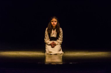 KAM 'YANSKE, UKRAINE - 6 Ocak 2021: The Chronicles of Narnia Lesya Ukrayna Tiyatrosu üyeleri tarafından sahnelendi Kamenskoye şehrinden.