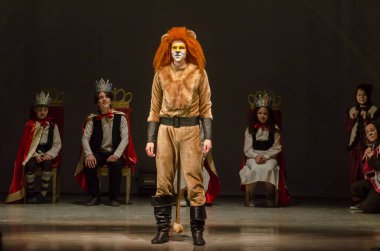 KAM'YANSKE, UKRAINE - JANUARY 6, 2021:  The Chronicles of Narnia performed by members of the  Lesya Ukrainka Theater from the city of Kamenskoye. clipart