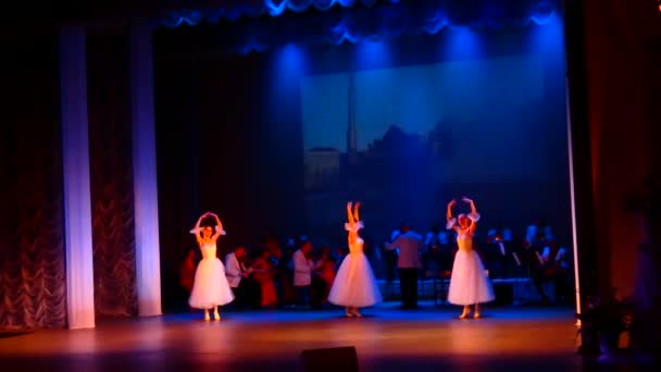 KAMYANSKE, UKRAJINA - 7. března 2021: Strauss - Karnevalová show v podání členů Lesjského ukrajinského divadla z Kamjanského města.