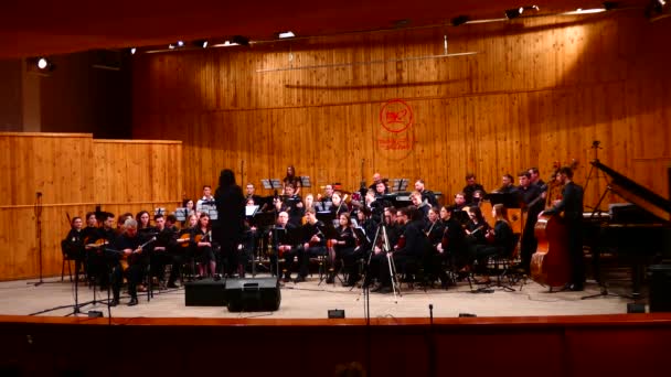Dnipro Ucraina Marzo 2021 Orchestra Strumenti Popolari Direttrice Principale Victoria — Video Stock
