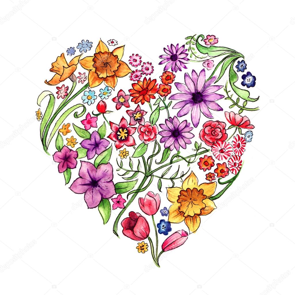 Floral Heart Illustration In Full Colour Stock Photo By C Deebs 118070760