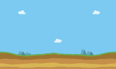 Oyun arka planlar siluet için düz yatay çizgi film