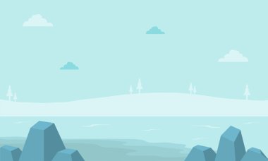 Manzara tepe sis oyun arka plan için