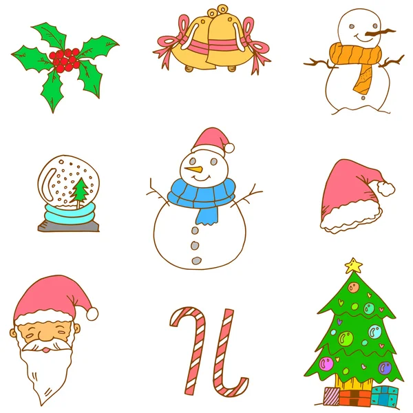 Doodle de Navidad vector set — Archivo Imágenes Vectoriales