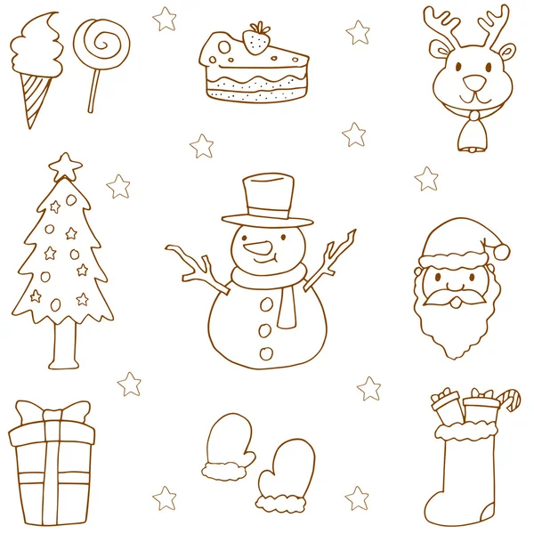 Doodle de Navidad conjunto mano dibujar — Archivo Imágenes Vectoriales