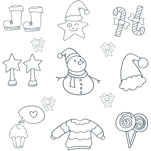 Doodle de objeto navidad mano dibujar — Archivo Imágenes Vectoriales