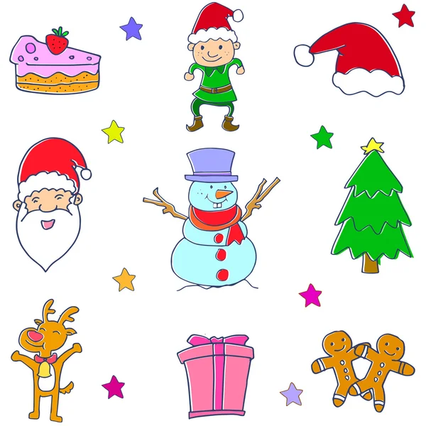 Christmas doodle set vector art — Stock Vector