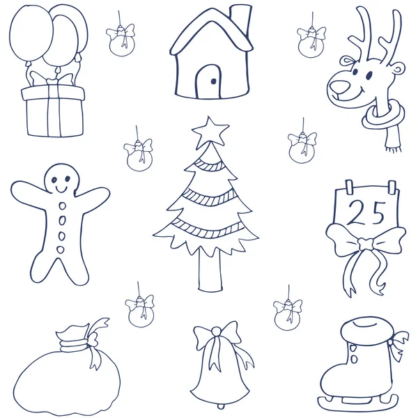 Doodle of hand dibujar objeto de Navidad — Archivo Imágenes Vectoriales