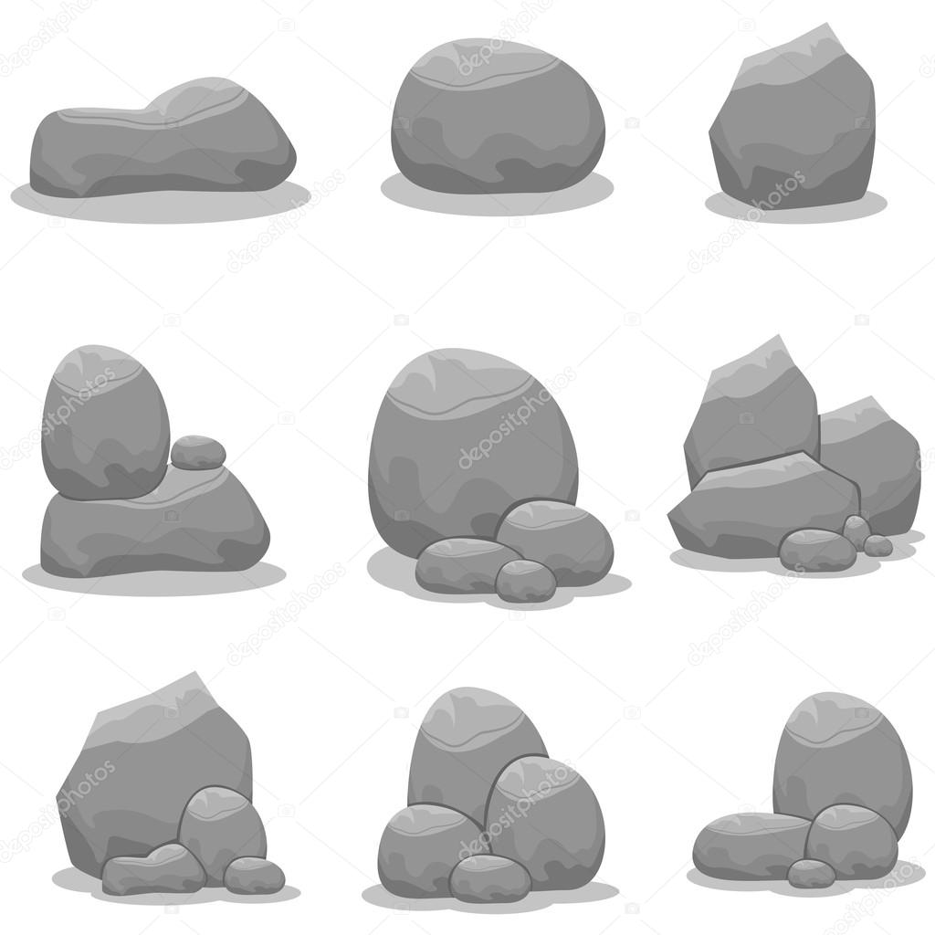 Stones set element vector art