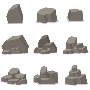 Kayalar ve taşlar eleman vektör ayarla