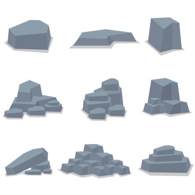 Taş nesne vektör sanat ayarla