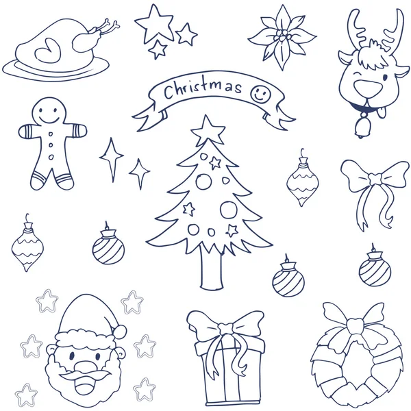 Objeto de Natal da arte vetorial doodle — Vetor de Stock