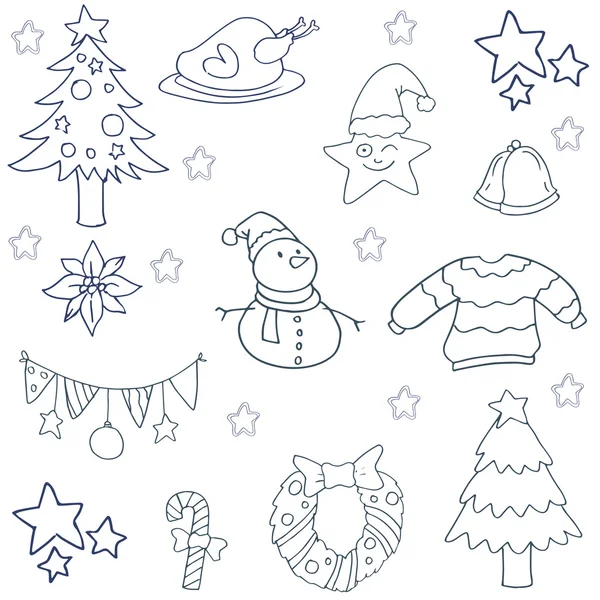 Dibuja a mano objeto de Navidad de garabatos — Archivo Imágenes Vectoriales