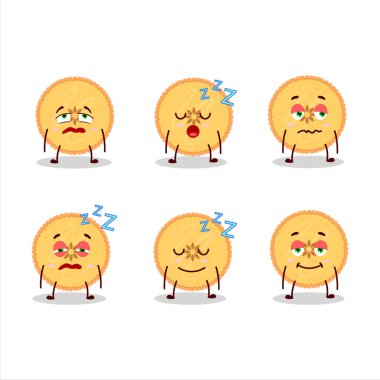 Uykulu ifadeli lezzetli turtanın çizgi film karakteri