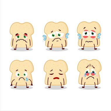 Üzgün suratlı bir çizgi film karakteri. Vektör illüstrasyonu.