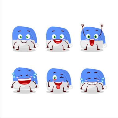 Mavi Noel Baba şapkalı çizgi film karakteri.