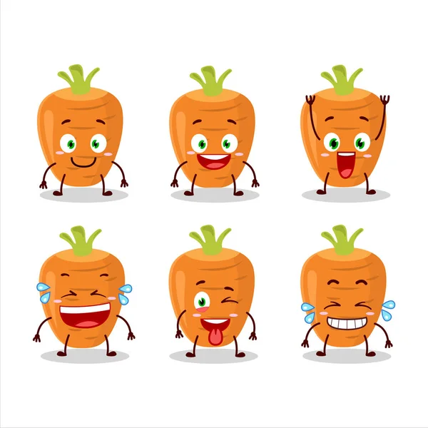 Cartoon-Figur der süßen Karotte mit Lächeln — Stockvektor