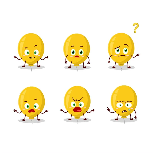 Cartoon character of yellow balloon with what expression — Stock Vector