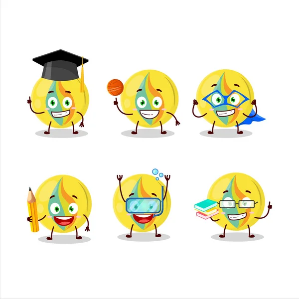 Школьник мультфильма "Желтый мрамор" с различными выражениями — стоковый вектор