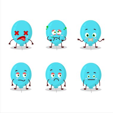 İfadesiz mavi balon çizgi film karakteri